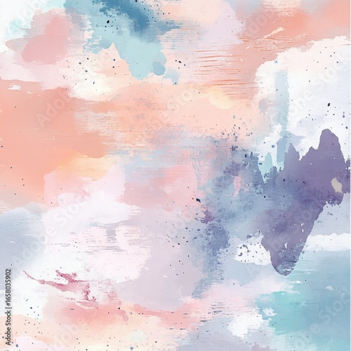 Abstract Watercolor Background with Soft Pastel Colors and Textures