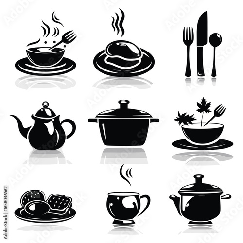 Food and Drink Line Icon Set for Menu and Branding Design