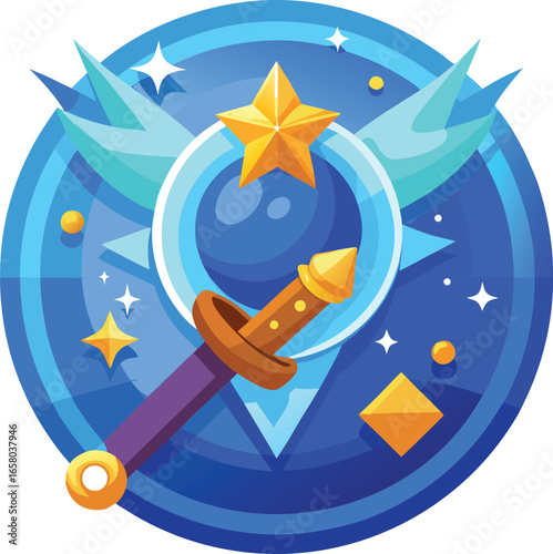 Witch Tools Collection Magical Celestial Wand star and moon