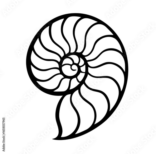 Spiral of Oblivion Shell — eternal vortex fossil symbol of endless time cycle where birth and death intertwine in one moment, hypnotic spiral drawing the mind into infinity and silence