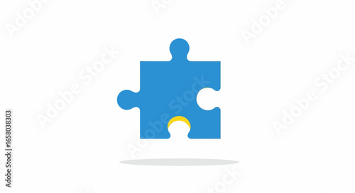 Simple Puzzle Piece Illustration Isolated Icon for Problem-Solving, Solutions, and Teamwork Concepts