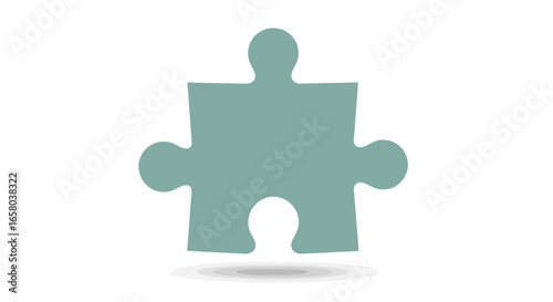 Abstract Puzzle Piece Symbolizing Connection, Solution, and Strategy