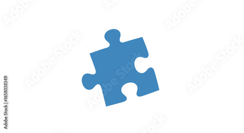 Single Blue Jigsaw Puzzle Piece Solution, Connection, Teamwork, Problem Solving