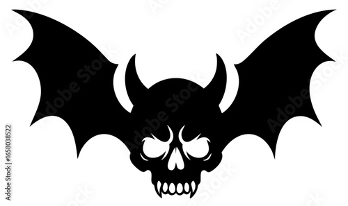 Skull Bat Darkwing Herald ancient night symbol wings of darkness omen of death prophecy of wars and apocalypse