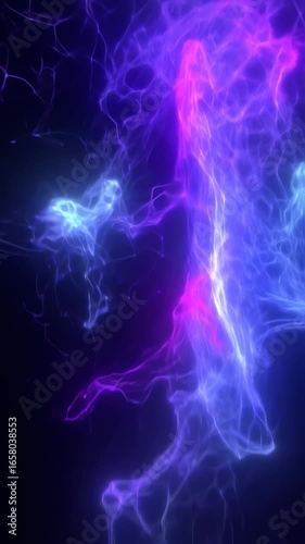 Dynamic Abstract Neon Energy Flowing Purple Blue Pink Lines Network Background