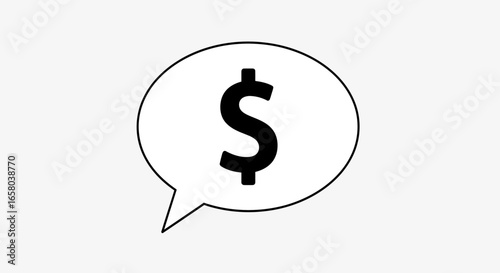 Dollar Sign Inside a Speech Bubble Concept of Financial Discussion and Monetary Matters