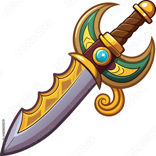 Witch Tools Collection Fantasy Game Gold Dagger Design