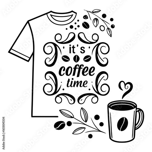 It's always coffee time t-shirt design, logo design, mug print design, typography t-shirt design