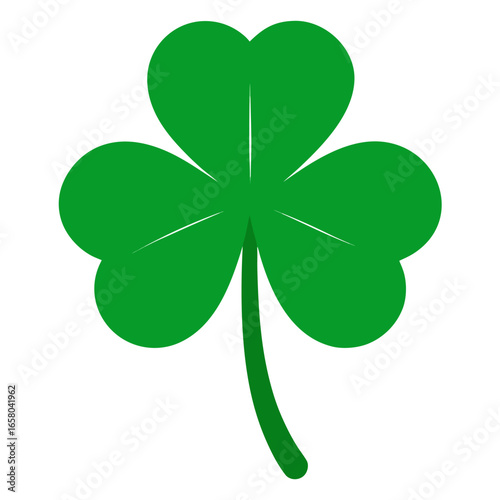 A vibrant green four leaf clover a symbol of good luck isolated on a clean white background for design