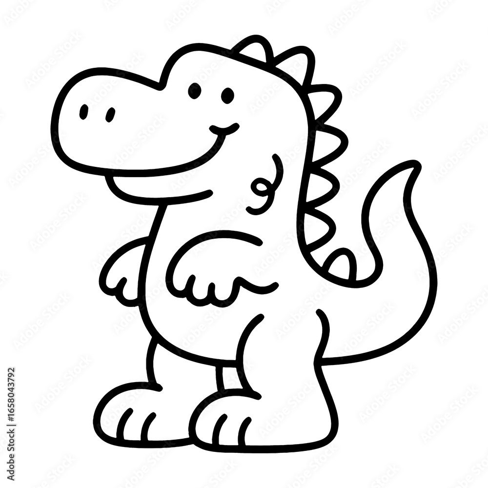 Fototapeta premium PNG Cute cartoon dinosaur illustration.