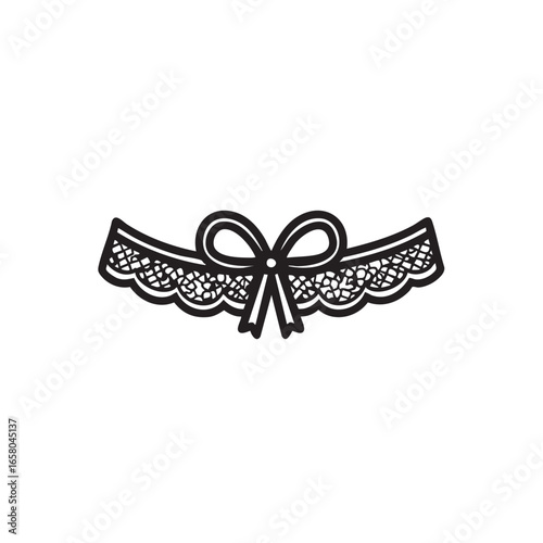  A garter belt with a bow.