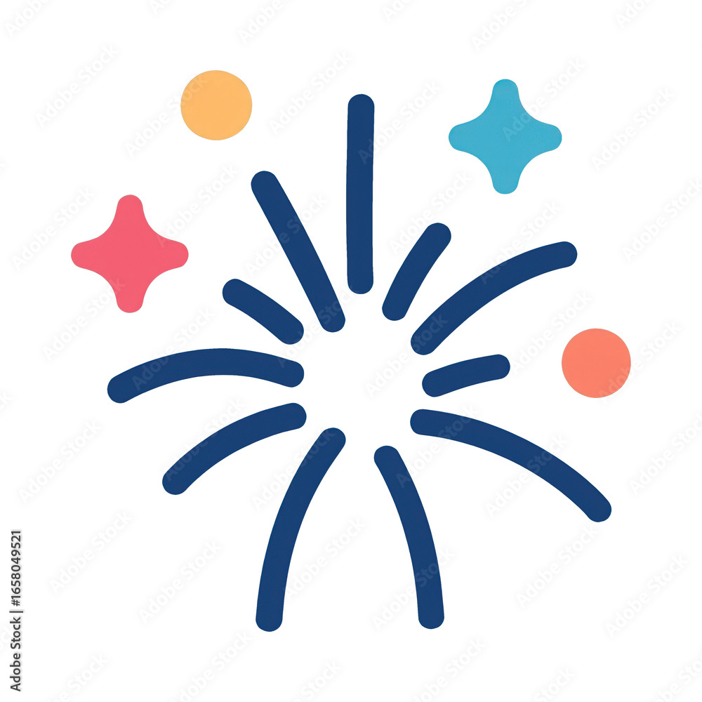 Obraz premium PNG Colorful abstract fireworks celebration