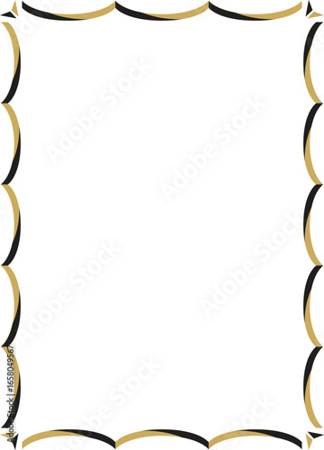 Elegant border in gold and black curves around a clean white space creating refinement