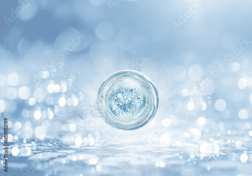 blue bubble molecule background for cosmetic product