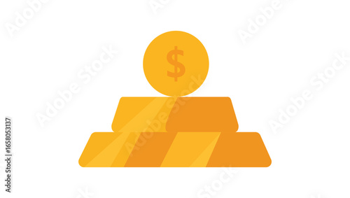 Gold Bars and Wealth Finance Vector Illustration