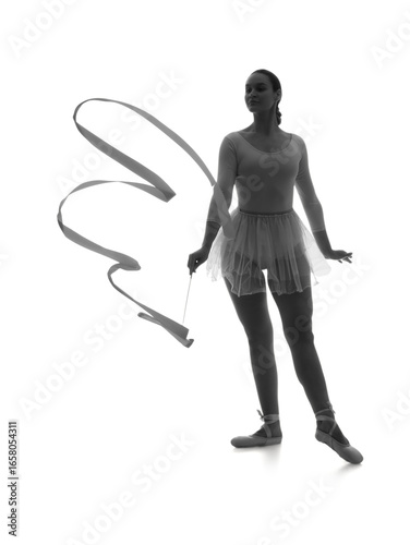 Silhouette of female gymnas...