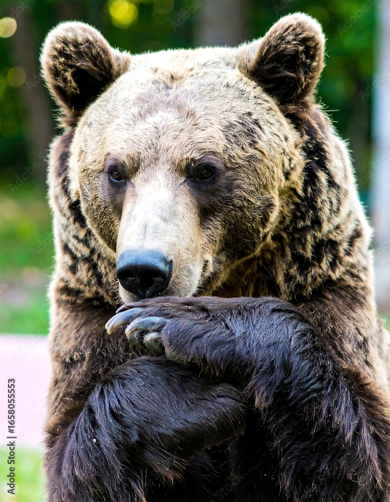 Fototapeta premium Brown Bear Portrait, Park Setting