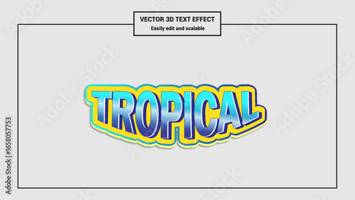 Tropical 3D Editable Text Effect