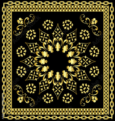 Muslim prayer rug illustration design. Arab decorative ornament. textile products