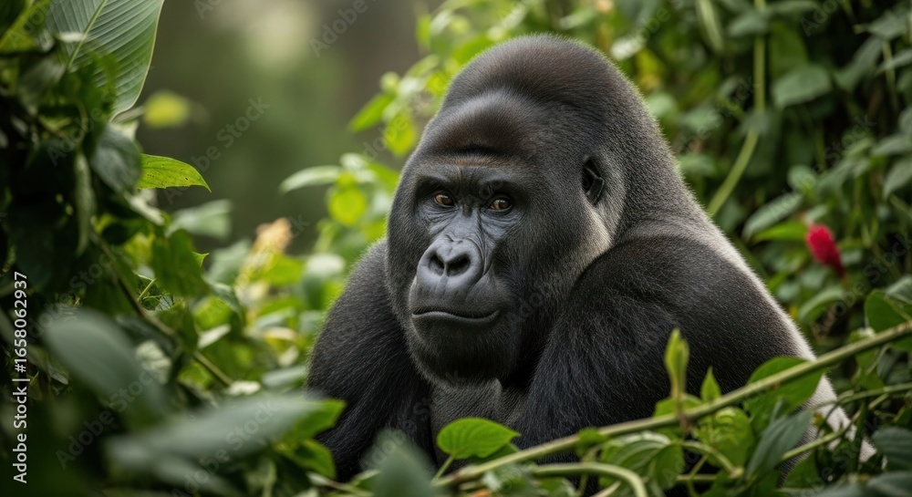 Fototapeta premium Majestic gorilla in lush jungle
