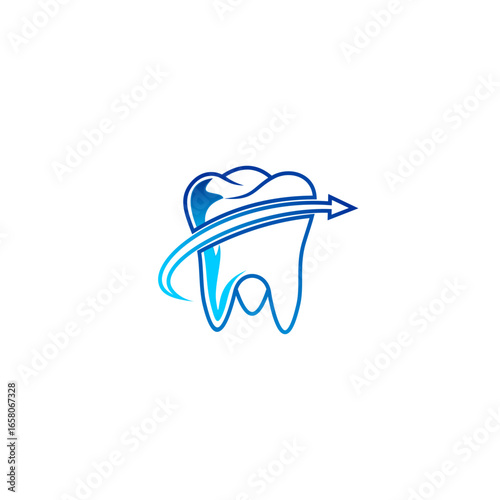 Tooth icon. Dental care symbol. Dentist or clinic logo template.
