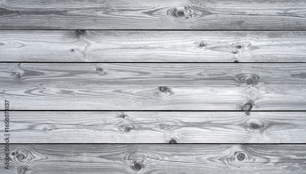 Fototapeta premium Weathered Gray Wooden Planks with Visible Grain and Knots.