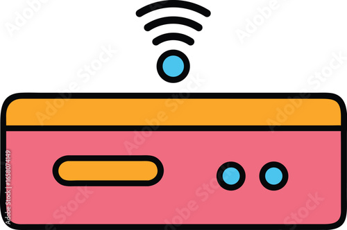 Flat vector smart air purifier modern electronic appliance colorful Vector illustration