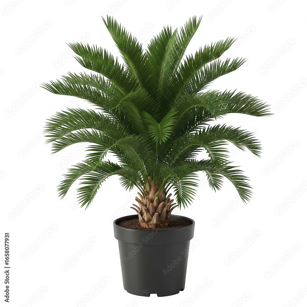 Obraz premium Sago palm plant in pot home decor isolated on transparent background