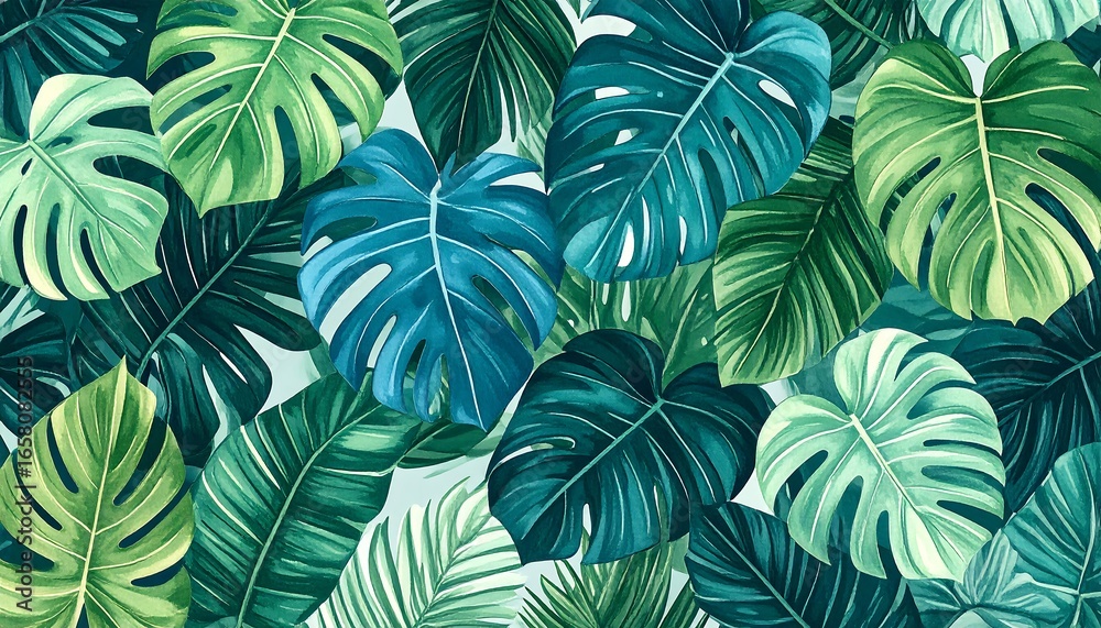 Fototapeta premium Vibrant tropical leaf pattern