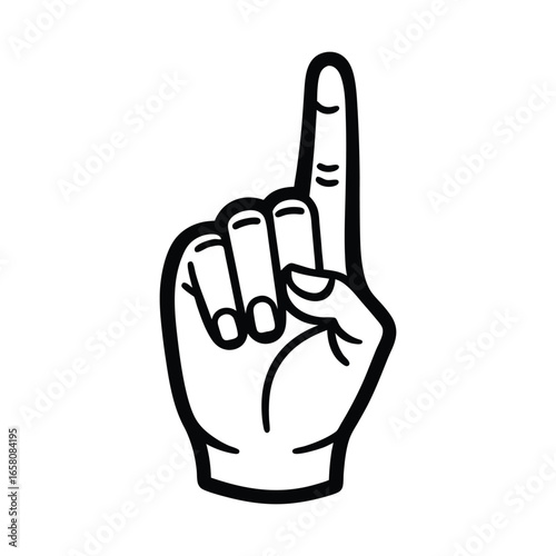 Vector art of hand pointing up with index finger