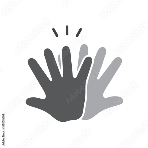 Hand wave waving hi or hello, vector, icon.