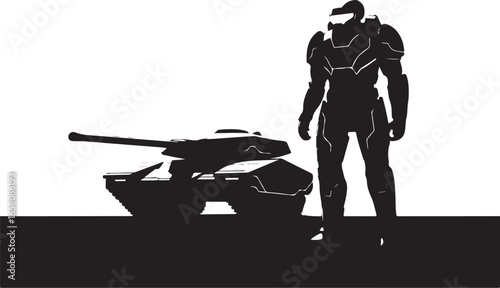 futuristic, military, tanks, vehicles, soldiers, sci-fi,  vector bundle