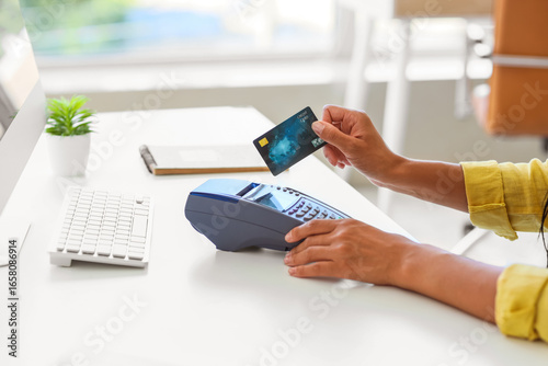 Female hands with credit ca...