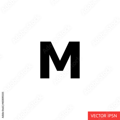 A simple, bold, black uppercase letter 'M' against a clean white background.