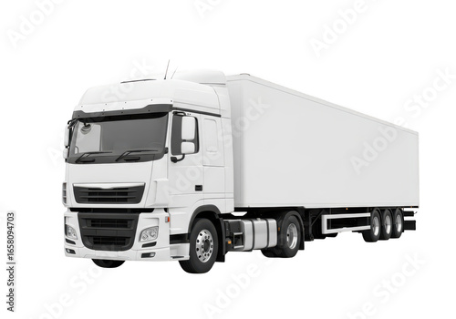 Wallpaper Mural White semitruck isolated on transparent background Torontodigital.ca