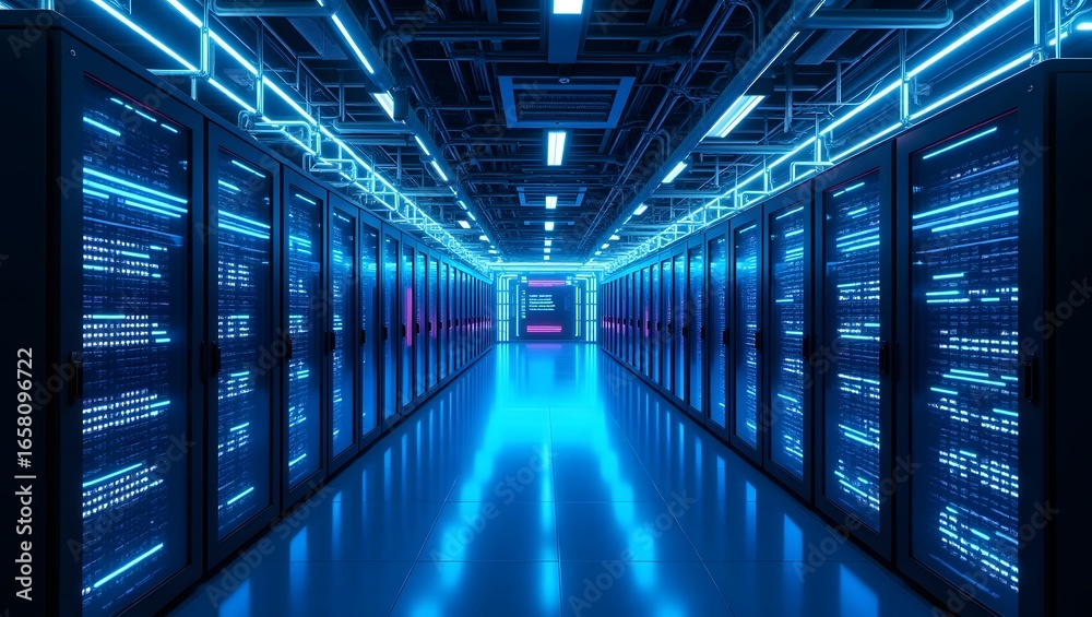 Fototapeta premium Artificial Intelligence Digital Servers