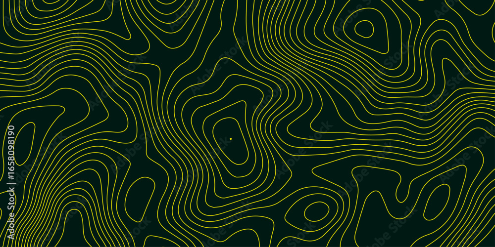 Obraz premium Elegant Green Topographic Abstract Contour Line Background with Smooth Pattern.