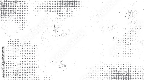 Abstract halftone grunge texture. Distressed dotted retro pattern background with vintage overlay effect. Old poster design for artworks