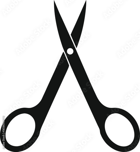surgical scissors silhouette vector illustration on white background