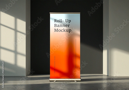 Portable Roll Up Advertising Banner Mockup Template