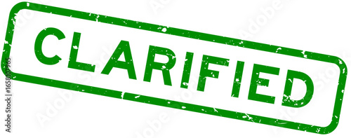 Grunge green clarified word square rubber seal stamp on white background