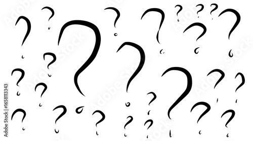 Simple Handdrawn Question Mark Shape Element Pattern Illustration Background