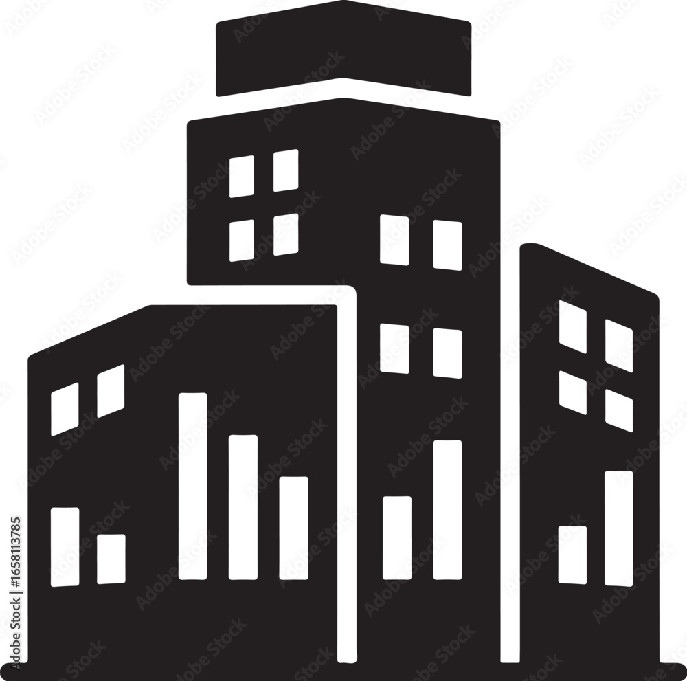 Fototapeta premium Business related icon vector art of modern office building icon