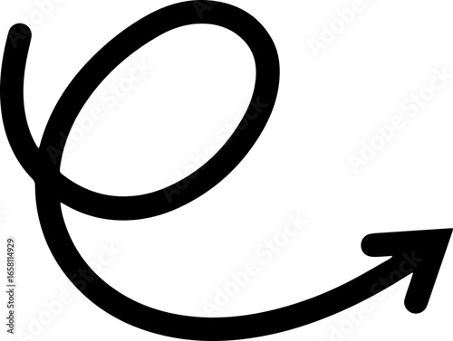 A collection of hand drawn black arrows in various shapes and directions including curved straight and swirling designs isolated on a white background for graphic design elements
