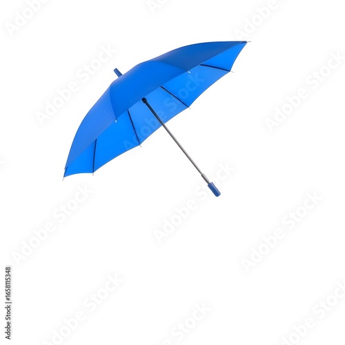 blue sunjae opened umbrella isolated on white background