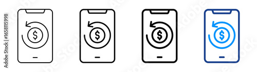 Prepaid Icon Multiple Outline Collection Set