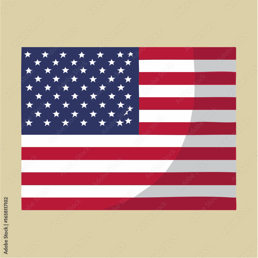 Fototapeta premium American Flag Illustration A Detailed Vector Representation of the Stars and Stripes