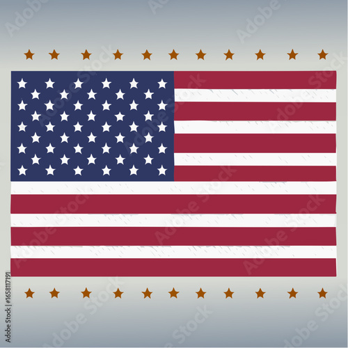 Celebrate Freedom A Detailed Vector Illustration of the United States Flag with Stars and Stripes