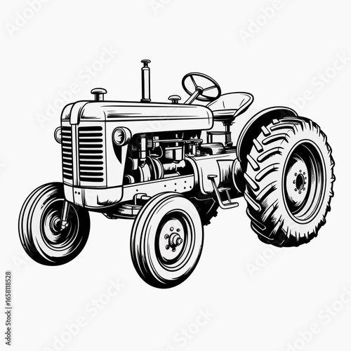 tractor, farming, agriculture, machinery, equipment, harvest, plowing, soil, field, crops, rural, diesel, wheels, engine, horsepower, tiller, utility, loader, implement, cultivation, planting, barn, p
