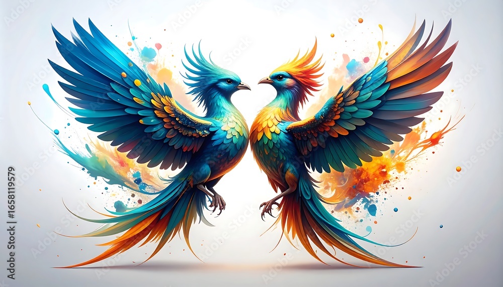 Fototapeta premium Colorful birds in flight